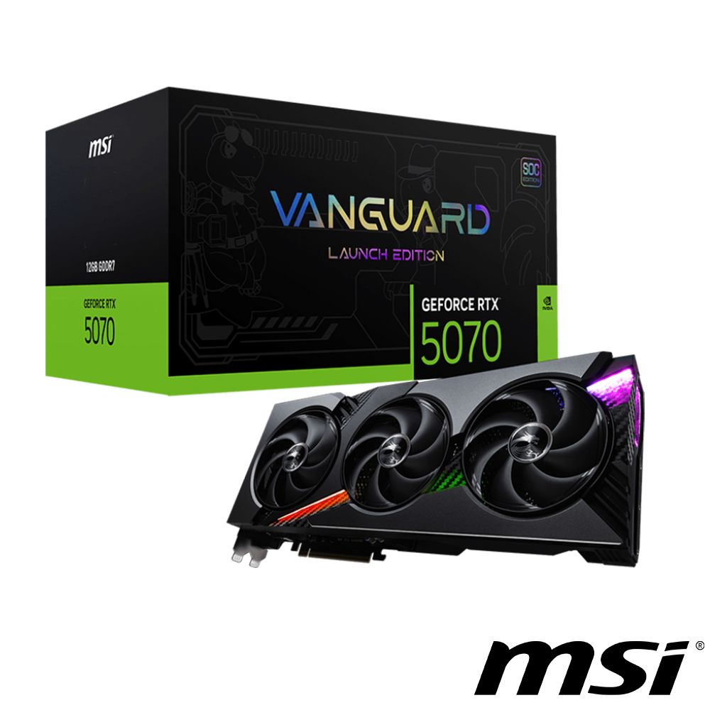 MSI GeForce RTX 5070 12G VANGUARD SOC Launch Edition